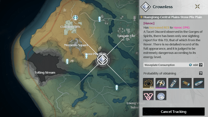 Wuthering Waves - Crownless on map