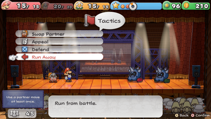 Paper Mario TTYD - Run Away from Iron Adonis Twins