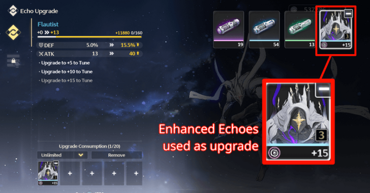 Wuthering Waves - Enhanced Echoes can be used for Upgrades