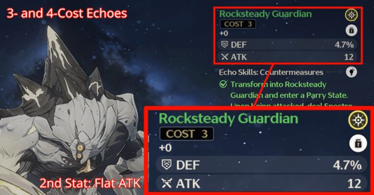 Wuthering Waves - 3- and 4-Cost Echoes Stat