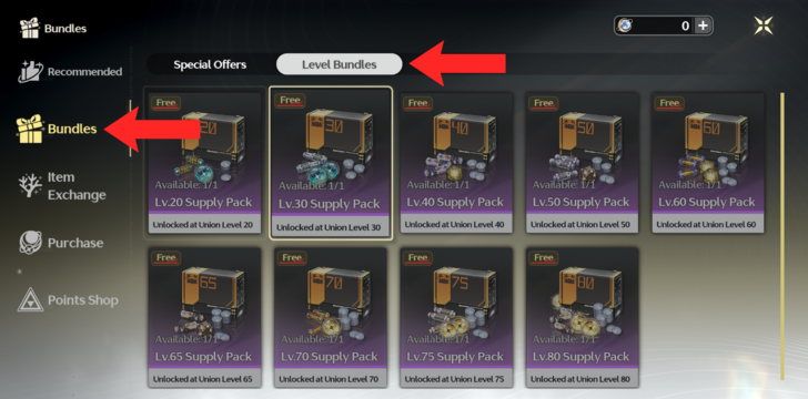 Wuthering Waves - Level Gift Packs in Store.png