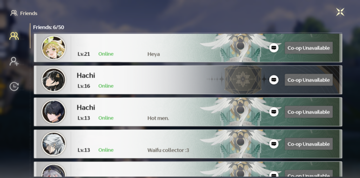 Wuthering Waves - Friends List