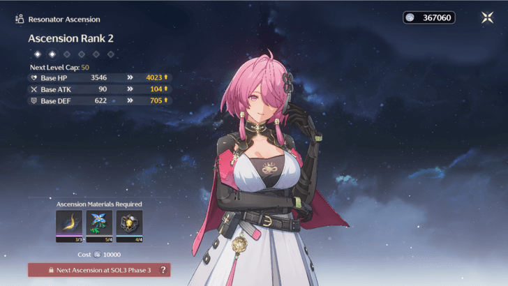 Wuthering Waves - SOL3 Phase Required for Ascension