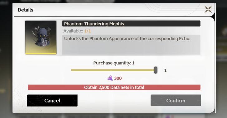 Wuthering Waves - Phantom Thundering Mephis for 300 Data Sets