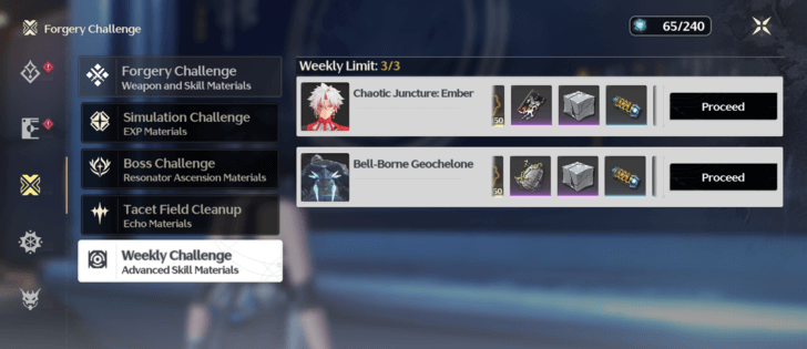 Wuthering Waves - Crafting Material from Weekly Bosses