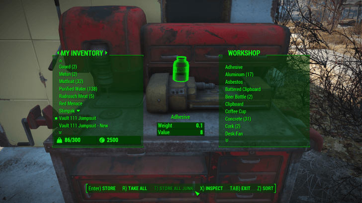 Fallout 4 - Store Junk in Workshop