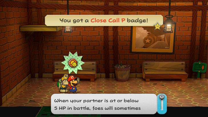 Paper Mario TTYD Switch Remake - Close Call P Badge