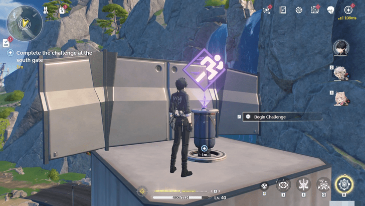 Wuthering Waves - Complete the South Gate Track - Interact With Tactical Hologram