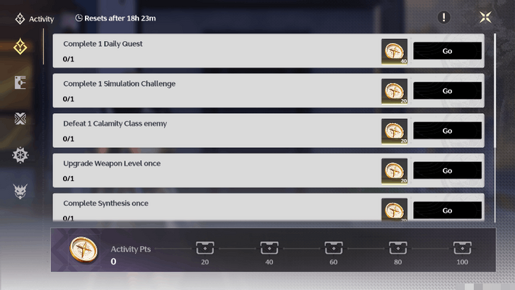 Wuthering Waves - Daily Quest in Activity Log