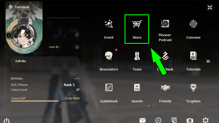 Wuthering Waves - Store Button