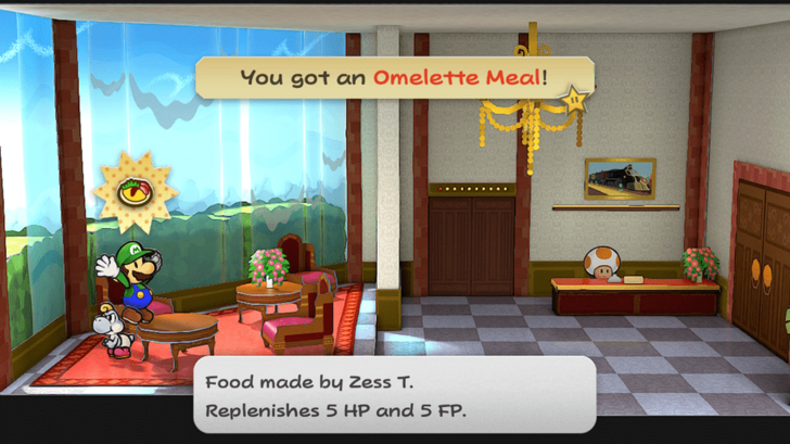 Paper Mario TTYD Switch Remake - Omelette Meal at Poshley Heights Hotel