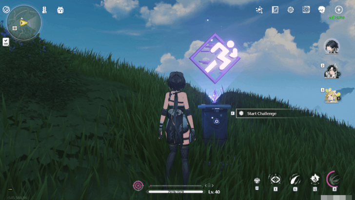 Wuthering Waves - Interact with the Purple Dashing Hologram