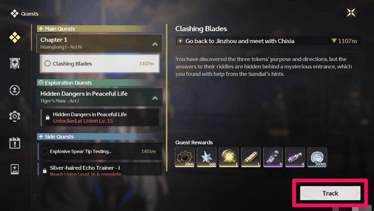 Wuthering Waves - If Quest Marker Does Not Show Up, Select Track on the Quest Log