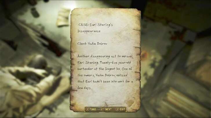 Fallout 4 - Earl Sterling Case File