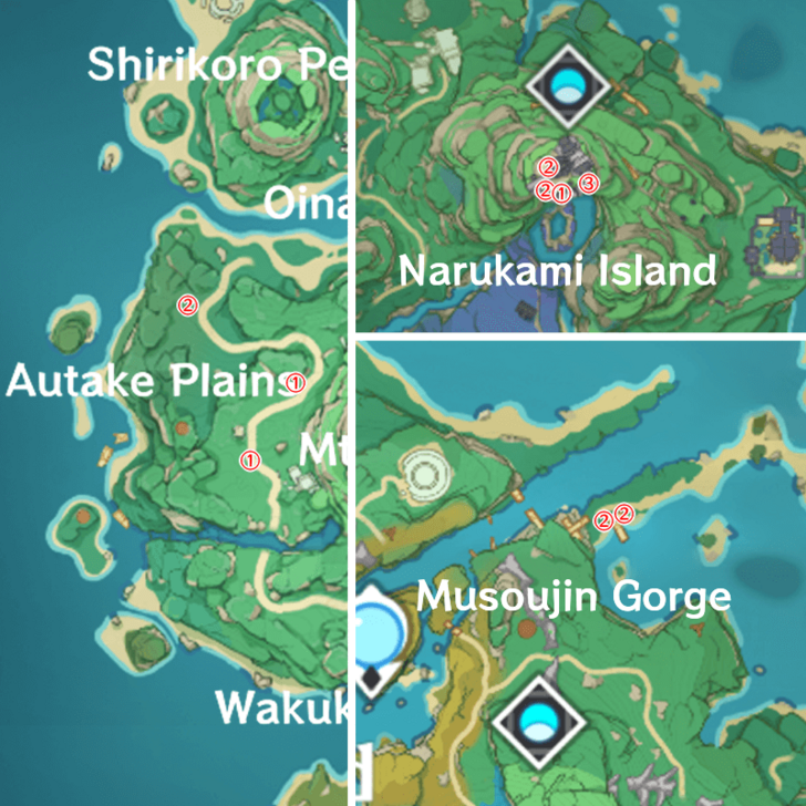 Genshin - Crow Map Locations