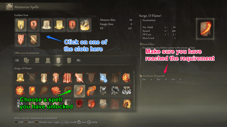 Elden Ring - Equipping Incantations