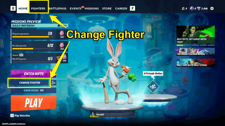 MultiVersus - How to Change Fighters Step 1