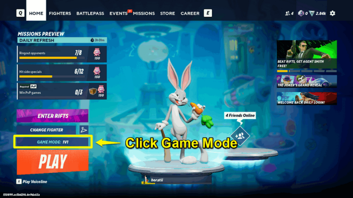 MultiVersus - How to Battle Online 1v1 Step 1