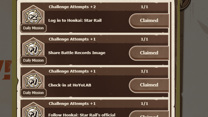 Honkai Star Rail - Obtain More Challenge Attempts