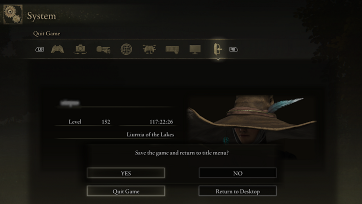 Elden Ring - Quit the Game from the System Settings