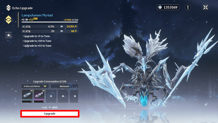 Wuthering Waves - Silver-Haired Echo Trainer II - Level-Up Echo to 15