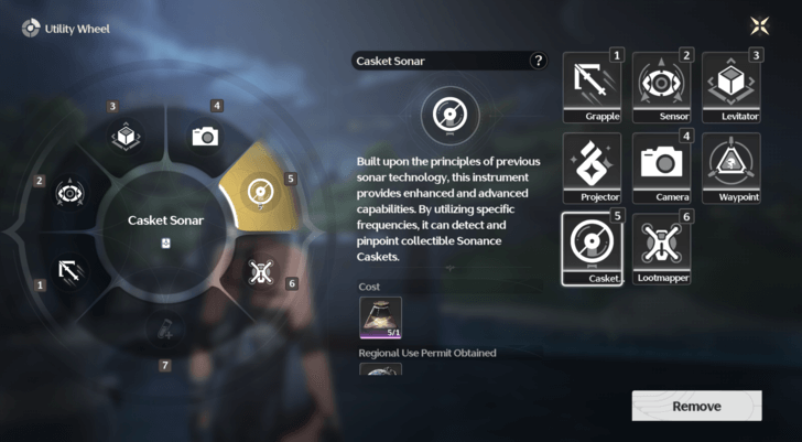 Wuthering Waves - Casket Sonar in Utilities Menu