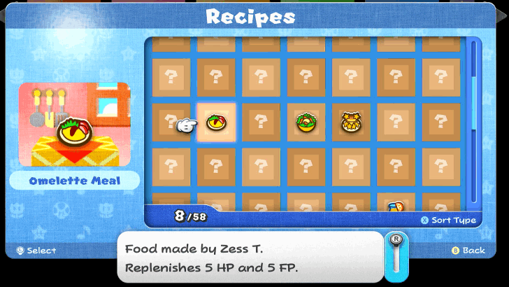 Paper Mario TTYD Switch Remake - Recipes