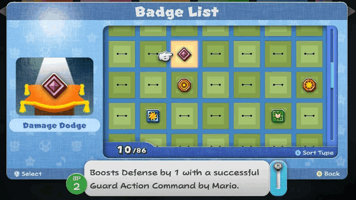 Paper Mario TTYD Switch Remake - Damage Dodge Badge List