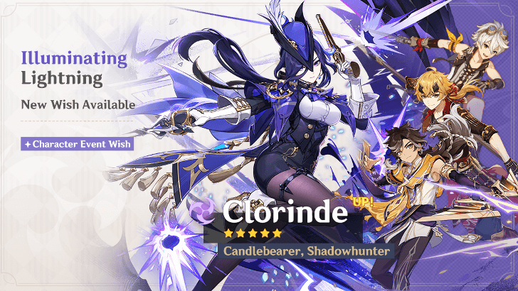 Clorinde Banner Release Date and 4-Star Characters | Genshin 