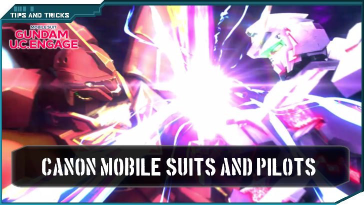 Canon Mobile Suits and Pilots Banner - Gundam UC Engage