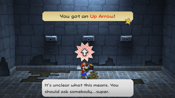 Paper Mario Thousand Year Door - Up Arrow in Hooktail Castle