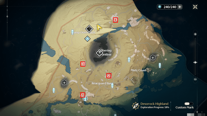 Wuthering Waves - Tales of the Past and Present Desorock Highland - Desorock Highland Torn Page Map