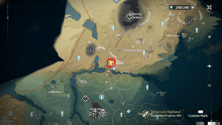 Wuthering Waves - Desorock Highland Torn Page Locations - Near Rearguard Base Resonance Nexus Map Location