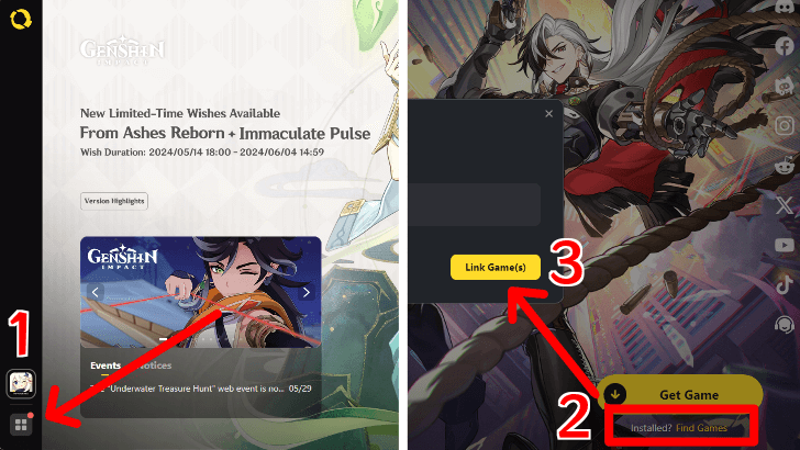 Genshin - HoYoPlay - connect your other games