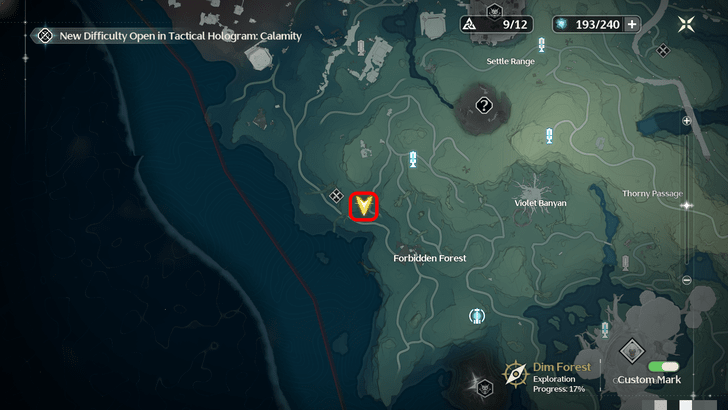 Wuthering Waves - Dim Forest Data Chip Locations - North of the Forbidden Forest Map Location