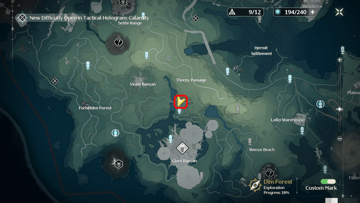 Wuthering Waves - Dim Forest Data Chip Locations - North of the Giant Banyan Map Location