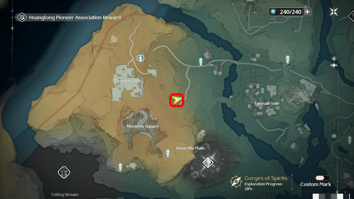 Wuthering Waves - Gorges of Spirits Torn Page Locations - East of Clouded Cliffs Map Location