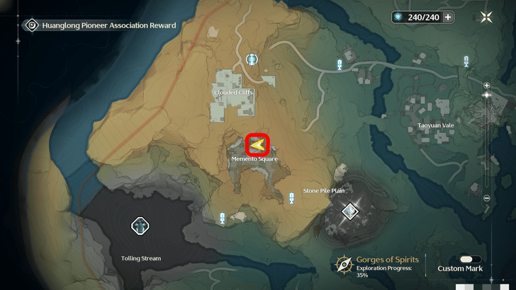 Wuthering Waves - Gorges of Spirits Torn Page Locations - In Memento Square Map Location