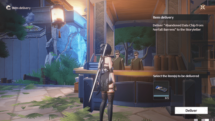 Wuthering Waves - Tales of Past and Present Norfall Barrens - Deliver Data Chips to the Storyteller