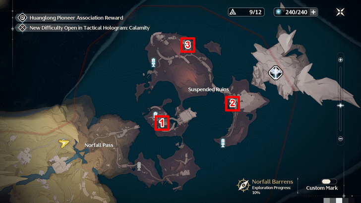 Wuthering Waves - Tales of the Past and Present Norfall Barrens -  Norfall Barrens Data Chip Map