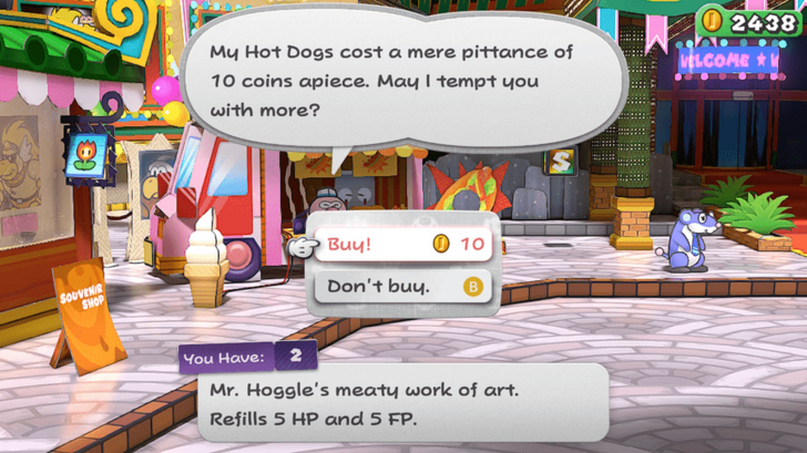 Paper Mario TTYD Switch Remake - Buy 2 Hot Dogs