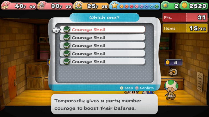 Paper Mario TTYD Switch Remake - Give 5 Courage Shells