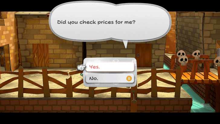 Paper Mario TTYD Switch Remake - Tell Arfur Item Shop Prices