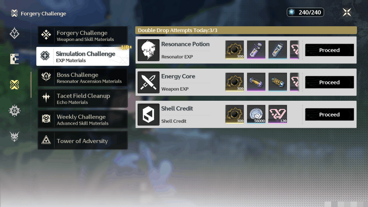 Wuthering Waves - Intensive Training Double Drops in Simulation Domains