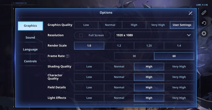 Solo Leveling Arise Main Menu Settings