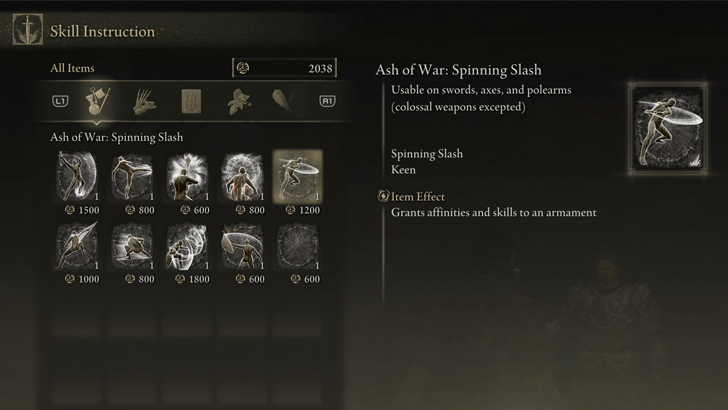 Elden Ring - Spinning Slash Ash of War World View
