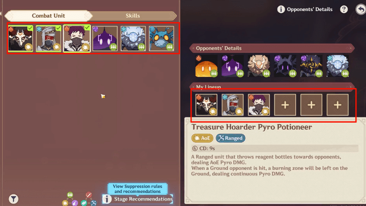 Genshin - Select Six Combat Units