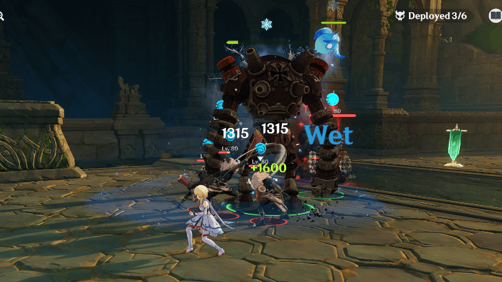 Genshin - Contested River Crossings - Use the Leadership Skill to Apply Hydro to Enemies