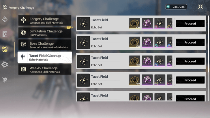 Wuthering Waves - Tacet FIeld Challenge Tab