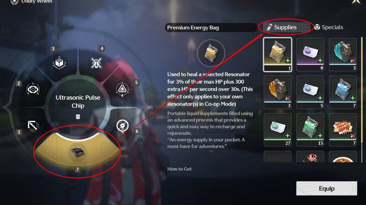 Wuthering Waves - Utility Wheel Slot 7 and Supplies